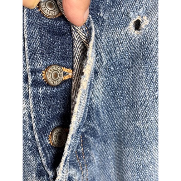 Abercrombie & Fitch Mens Jeans Low Rise Boot Cut Button Fly Y2K Distressed Plaid - Picture 7 of 15